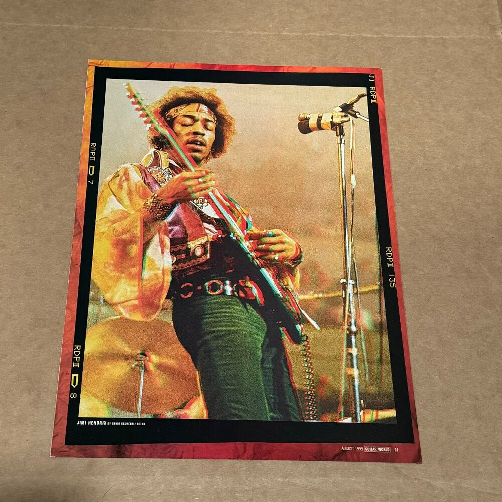 Jimi Hendrix - on stage - Music Print Ad Photo Ad - 1999